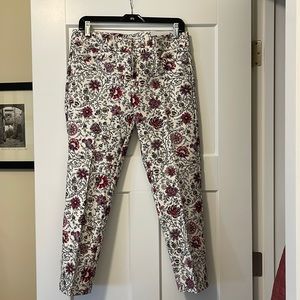 Loft Riviera cropped pants, multi color floral, size 4, NWT
